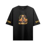 Demon Slayer Zenitsu Agatsuma Oversize Siyah T-shirt - Çift Taraflı Tasarım (Siyah, M)