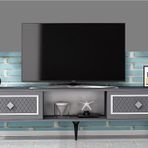 Demonte Decor 2 Kapaklı, Raflı Herry Tv Sehpası Alt Modül Antrasit-Gümüş