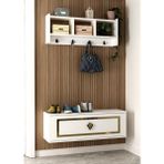 Demonte Decor P4043DD-32 Portmanto,ayakkabılık,dresuar - Altın - Beyaz