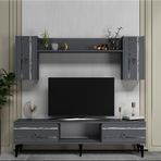Demonte Decor Pelin Tv Ünitesi Takımı Antrasit-Gümüş