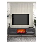 DEMONTE DECOR TV0071-TXA150DD-128 ŞÖMİNELİ TV SEHPASI ANTRASİT-GÜMÜŞ
