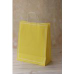 demontecraft Kağıt Çanta ,makaron Sarı 25x12x31 Cm Büküm Saplı Hediye Poşeti 5'li