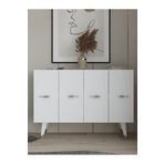 DemonteHome Quartdh (KM120) Konsol Çok Amaçlı Dolap Beyaz-gümüş (SALKIM KULP)
