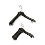 DEMOPLAST HANGER & TEXTILE ACCESSORIES Ceket Askısı, Dolap Askısı, Siyah Plastik Lüx Askı (4 Adet)
