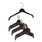 DEMOPLAST HANGER & TEXTILE ACCESSORIES Elbise, Gömlek, Bluz, Tunik, Tshirt Askısı, Tek Taraf Dolgulu Siyah Lüks Plastik Askı (25 Adet)