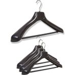 Demoplast Takım Elbise, Ceket Askısı, Barlı Siyah Askı (4 Adet)