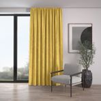 Demor Home Kadife Dokulu Ekstrafor Büzgülü Acem Lale Sarısı Tek Kanat 150x260 cm Fon Perde