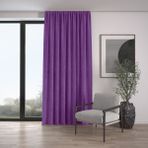 Demor Home Kadife Dokulu Ekstrafor Büzgülü Ametist Rengi Tek Kanat 300x270 cm Fon Perde