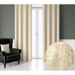Demor Home Kadife Dokulu Ekstrafor Büzgülü Ay Taşı Beji Tek Kanat 250x250 cm Fon Perde
