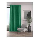 Demor Home Kadife Dokulu Ekstrafor Büzgülü Çam Yeşili Tek Kanat 100x270 cm Fon Perde