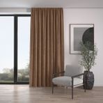 Demor Home Kadife Dokulu Ekstrafor Büzgülü Çikolata Kahvesi Tek Kanat 250x250 cm Fon Perde