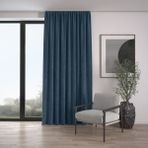 Demor Home Kadife Dokulu Ekstrafor Büzgülü Güvercin Mavisi Tek Kanat 100x260 cm Fon Perde