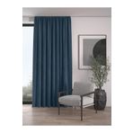 Demor Home Kadife Dokulu Ekstrafor Büzgülü Güvercin Mavisi Tek Kanat 200x270 cm Fon Perde