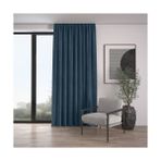 Demor Home Kadife Dokulu Ekstrafor Büzgülü Güvercin Mavisi Tek Kanat 250x260 cm Fon Perde