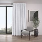 Demor Home Kadife Dokulu Ekstrafor Büzgülü Kar Beyazı Tek Kanat 200x270 cm Fon Perde