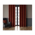 Demor Home Kadife Dokulu Ekstrafor Büzgülü Kiremit Rengi Tek Kanat 250x270 cm Fon Perde