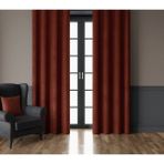 Demor Home Kadife Dokulu Ekstrafor Büzgülü Kiremit Rengi Tek Kanat 300x250 cm Fon Perde