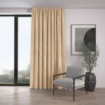 Demor Home Kadife Dokulu Ekstrafor Büzgülü Kum Beji Tek Kanat 300x250 cm Fon Perde