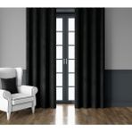 Demor Home Kadife Dokulu Ekstrafor Büzgülü Panter Siyahı Tek Kanat 200x250 cm Fon Perde