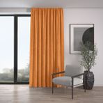 Demor Home Kadife Dokulu Ekstrafor Büzgülü Portakal Rengi Tek Kanat 100x250 cm Fon Perde