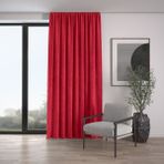 Demor Home Kadife Dokulu Ekstrafor Büzgülü Saltanat Kırmızısı Tek Kanat 100x250 cm Fon Perde