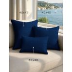 Demor Home Keten Dokulu Parlament Mavisi Kırlent Yastık Kılıfı - 45 x 45 cm