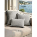 Demor Home Keten Dokulu Sis Grisi Kırlent Yastık Kılıfı - 40 x 40 cm