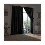 Demor Home Siyah Yarı Mat Blackout Ekstrafor Büzgülü Tek Kanat 200x250 cm Fon Perde