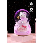 DEMPOWER Hello Kitty Müzikli LED Işıklı Kar Küresi Mor Renk