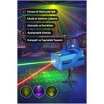 DEMPOWER Kırmızı Yeşil Lazer Sahne Işığı Müzik Senkronlu DJ Parti Lazer Efekti Ayaklıklı