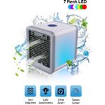 Dempower Mini Fan Su Hazneli Özellikleri ile 3 Hız Ayarı ve 7 Renk LED Aydınlatma ile Kullanıma Hazır - Beyaz
