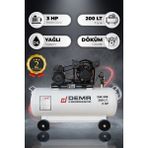 Demr Kompresör Hava Kompresörü Pistonlu 200 Lt 2 Kafa 8 Bar 3 Hp IDM-200