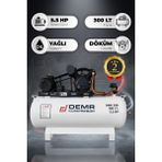 Demr Kompresör Hava Kompresörü Pistonlu 300 Lt 2 Kafa 12 Bar 5.5 Hp I DMK-290