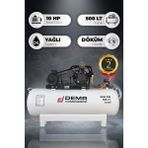 Demr Kompresör Hava Kompresörü Pistonlu 500 Lt 3 Kafa 12 Bar 10 Hp IDMK-390