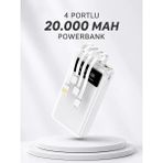 Demrion Powerbank Şarj Cihazı 4 Çıkışlı 20.000 Mah Powerbank Kompakt Yüksek Kapasiteli Hızlı Şarj - 5