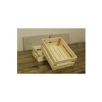 Demwood 30x20x10 Ebatında Natural Ahşap Kasa Sandık Raf Organizer Seti