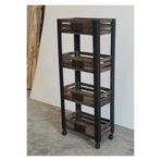 Demwood 40X20X100 Ebatlarında Ceviz Tekerli Ahşap Sebze Meyvelik Dolap Raf
