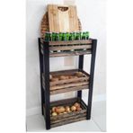 Demwood 40x20x75 Ebatlarında Ceviz Rengi Ahşap Sebze&meyvelik Dolap Raf