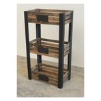 Demwood 40X20X75 Ebatlarında Levalı Ceviz Ahşap Sebze Meyvelik Dolap Raf