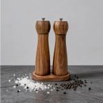 Demy Craft Mocha Ceviz Ağacı Tuz ve Karabiber Öğütücü Set Seramik Mekanizmalı | Doğal Ahşap