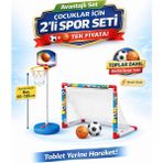 DENAPCAL Basketbol Potası Futbol Kalesi 2’si 1 Arada Ayarlanabilir Set – Mini Toplar Dahil