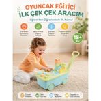 Denapcal Eğitici Çek Çek Oyuncak Bebek Yürüme Arabası Bloklu Aktivite Masası Ilk Arabam 18+ Ay Gelişim Oyuncağı