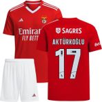 Denapcal Kerem Aktürkoğlu Benfica 3'lü Çocuk Futbol Forma Seti (Forma,şort ve Çorap) - 6 - 7 Yaş - Kırmızı