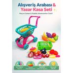 DENAPCAL Market Arabası File Meyve Sebzeler 45 cm - Sepetli Kesilebilen Meyve Sebze 2li Set Toplam 23 Parça