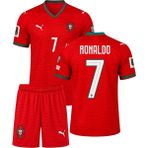 Denapcal Ronaldo Portekiz 2022 Dünya Kupası Çocuk Futbol Forma Seti(Forma,şortve Çorap) - 13 - 14 Yaş - Kırmızı