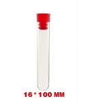 Deney Tüpü 16 x 100 mm / Plastik (50 Adet) - Dibi Yuvarlak Kapaklı