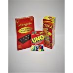 Denge Oyunu Jenga-Uno-Mangala 3'U Bir Arada Akil Kutu Oyunlari