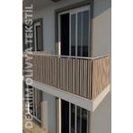 Denge Perde (3580) Kahve-Beyaz Balkon Demiri Perdesi ve Korkuluk Perdesi - Her Ölçüde En x Boy Seçenekli KAHVE-BEYAZ 80 x 190