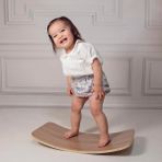 Denge Tahtası - 50cm X 30cm Balance Board Doğal Ahşap Çocuk Oyuncak (Ahşap, 0-3 Yaş)