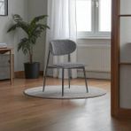 Dengema Laila S80 Sandalye – Antrasit Kumaş, Siyah Metal Ayak - Antrasit - Siyah